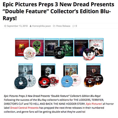 Epic Pictures Preps 3 New Dread Presents “Double Feature” Collector’s Edition Blu-Rays!